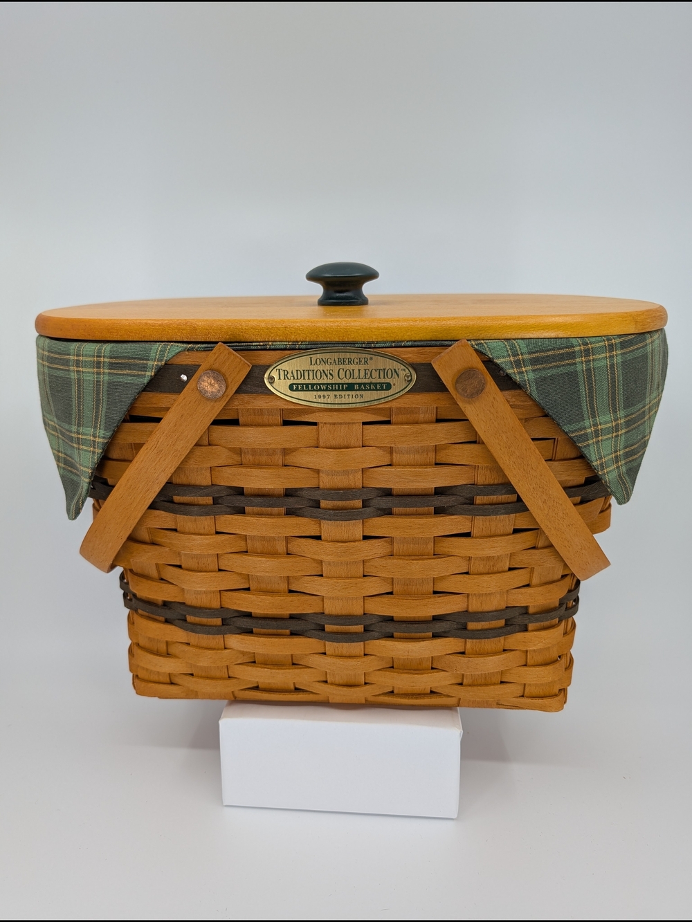 Longaberger Traditions Collection Fellowship Basket 1997 Ed/Lid/Liner/Protector